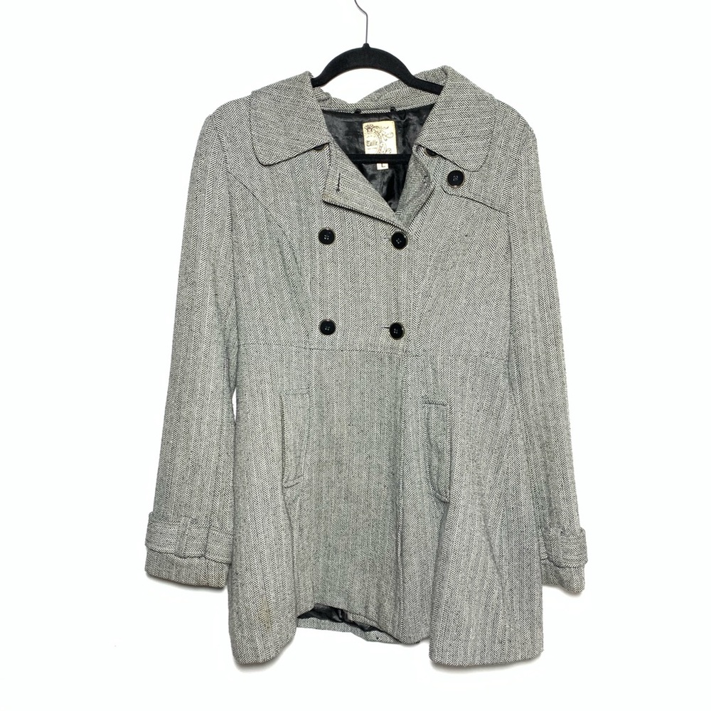🌿 Anthropologie | Tulle Double Breasted Pea Coat